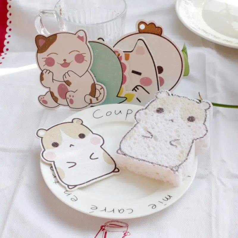 Spúinse Cartún Cotton Laíon Adhmaid Priontála Comhbhrúite