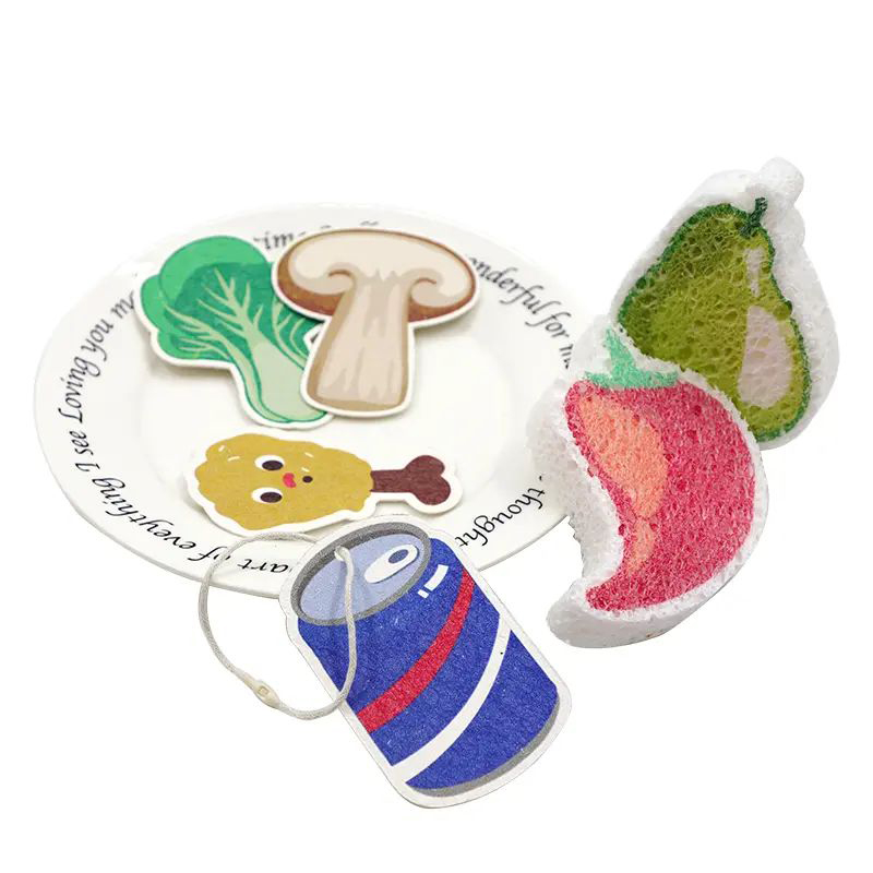 Miasa Comhbhrúite Níochán Spúinsí Glanadh Spúinse Cellulose Glasraí le haghaidh Cistine