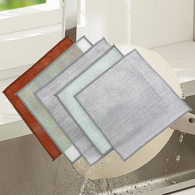 Éadach Glanadh Dathúil Cré-umha Éadach Sreang Airgid Dhá Thaobh