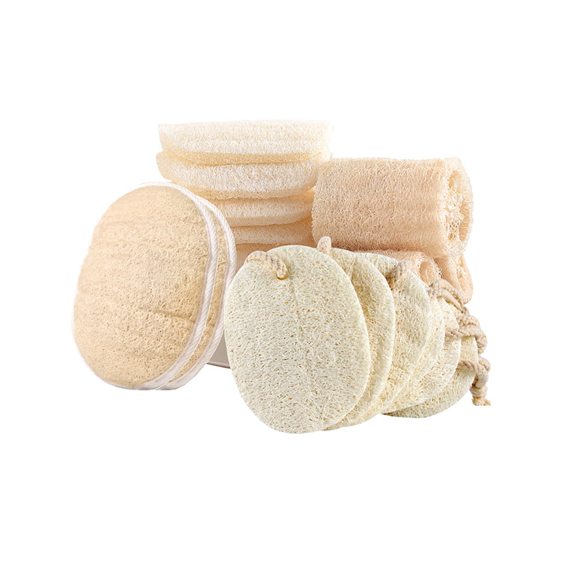 100% Folctha Nádúrtha Luffa Spúinse Scrubber Spúinse Coirp Pads Loofah exfoliating le haghaidh SPA