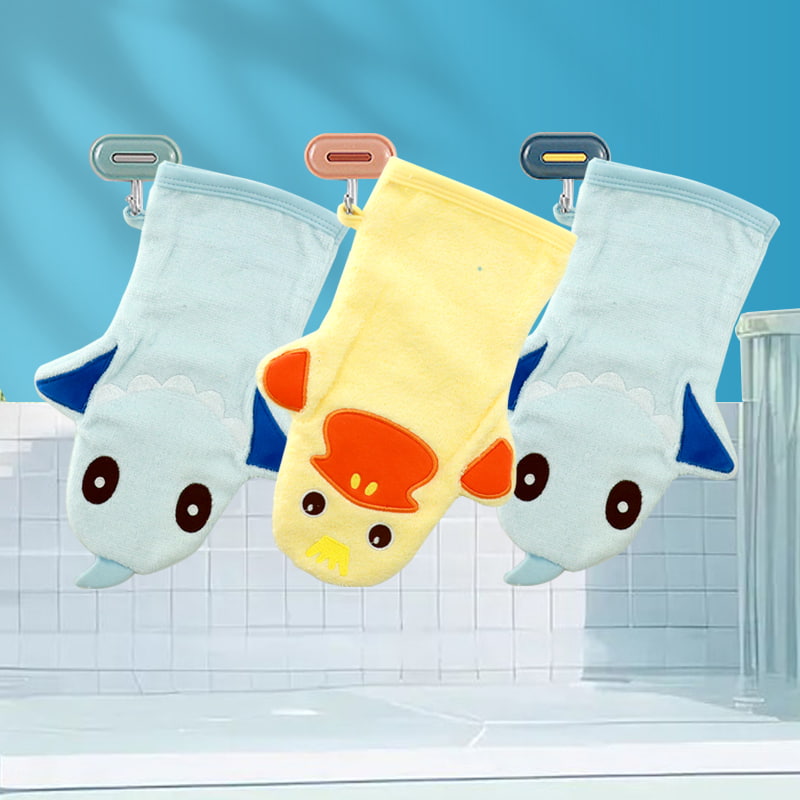 Tuáille Láimhe Crochta Bábóg Ticken Iontach Neamh-Shedding Mear-Thriomaigh Tuáille Cearnógach Beag Tuáille Leanaí Cartún Bog